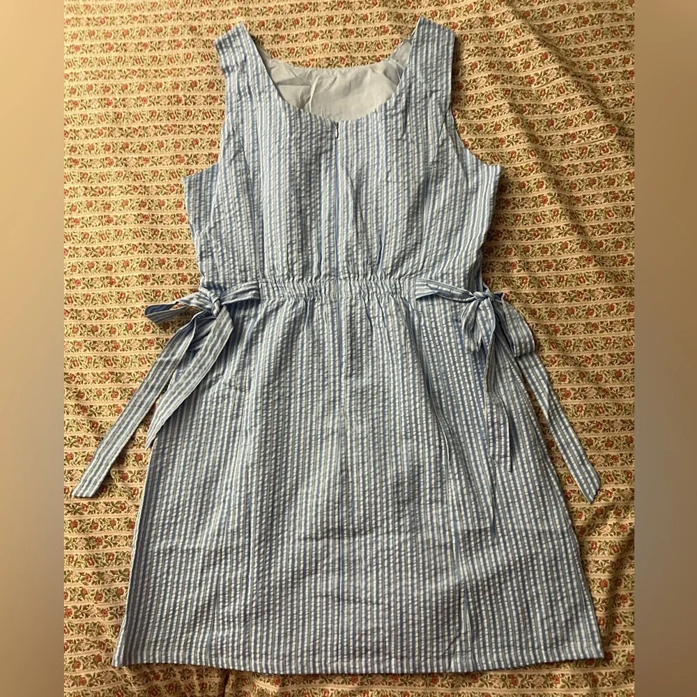 Landry Kate / GILLI Monroe Mini Dress Blue & White Striped Side Bow Ties Large - Picture 7 of 16